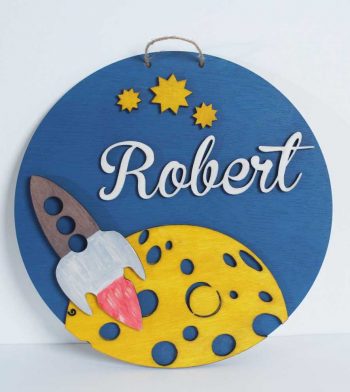 Placa lemn cu nume personalizat  M2 - imagine 4