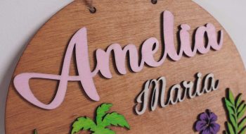 Placa lemn cu nume personalizat  M3 - imagine 2