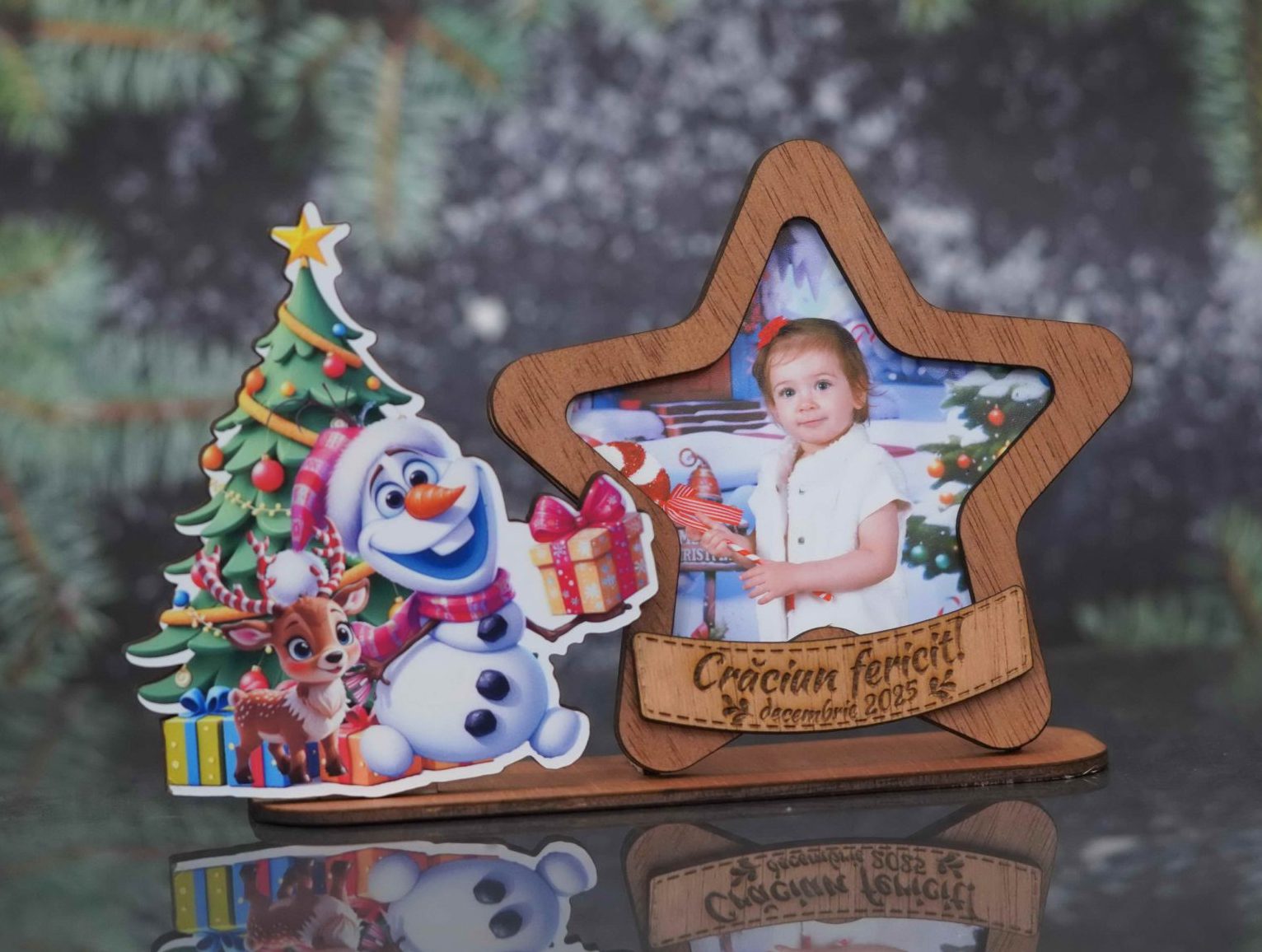 Rama lemn Stea Crăciun